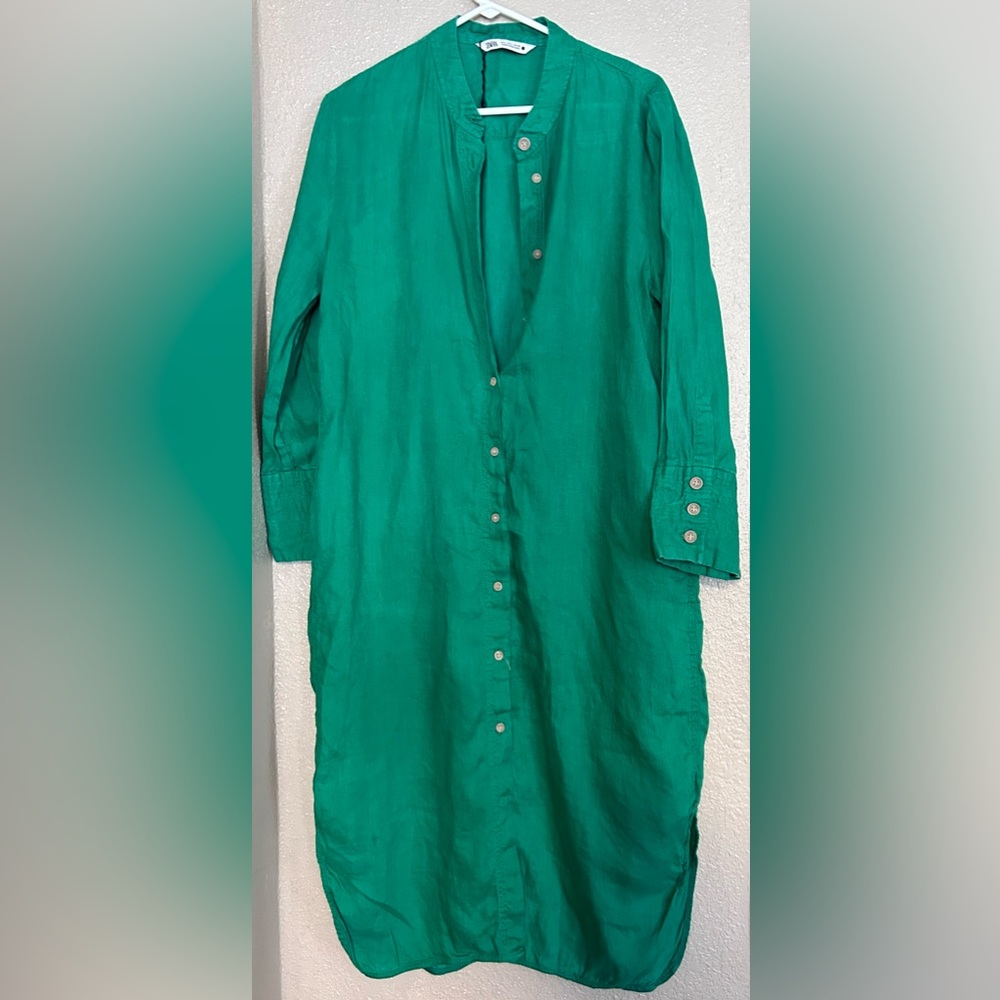 Zara linen shirt dress